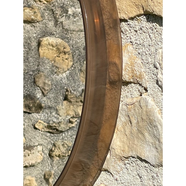 Mid-Century Round Smoked Acrylic Mirror, 1970s For Sale - Image 10 of 18