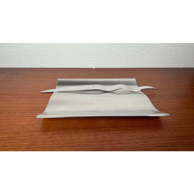 Metal Postmodern Danish Wave Series Desk Tray and Letter Opener by Steve McGugan for Royal Copenhagen, 1980s, Set of 2 For Sale - Image 7 of 18