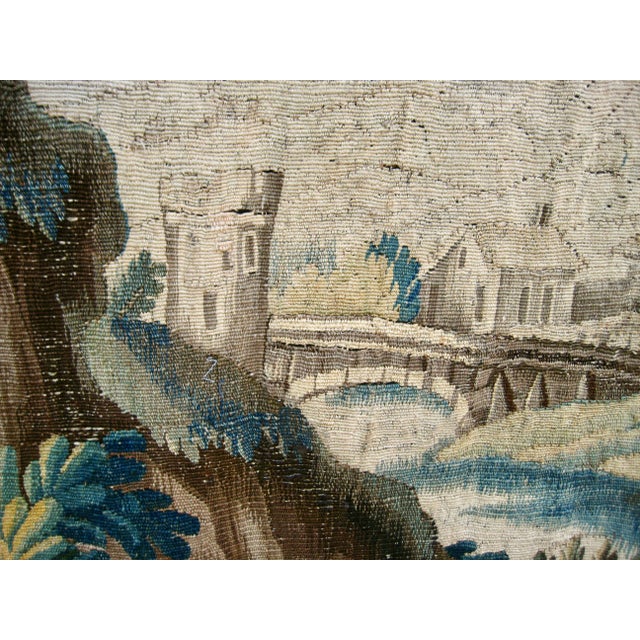 Aubusson Verdure Tapestry Waterfall With an Heron and Bridge Jean-Batiste Pillement Circa 1750 For Sale - Image 10 of 18