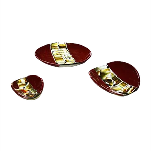Murano Glass Red Pope Plates by Stefano Birello for VeVe Glass, 2019, Set of 3