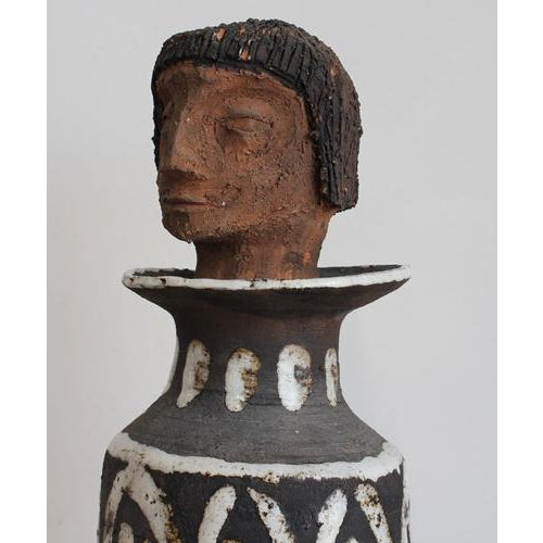Albert Thiry, Robed Figure' French Stoneware Sculpture1960s, Stoneware For Sale - Image 12 of 18
