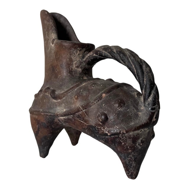 Neolithic-Style Pottery Tripod Ewer (Gui) – Chinese-Inspired Vessel/ Sold For Sale