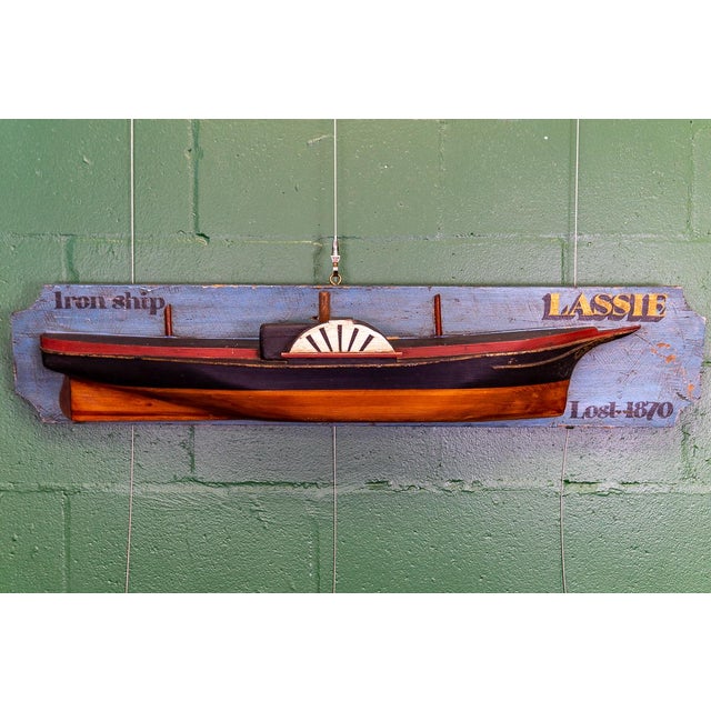 Pair of Collectible hand-carved and hand painted Antique Boat Half Hulls "BALA" and "LASSIE" Commemorating the Tea Clipper...