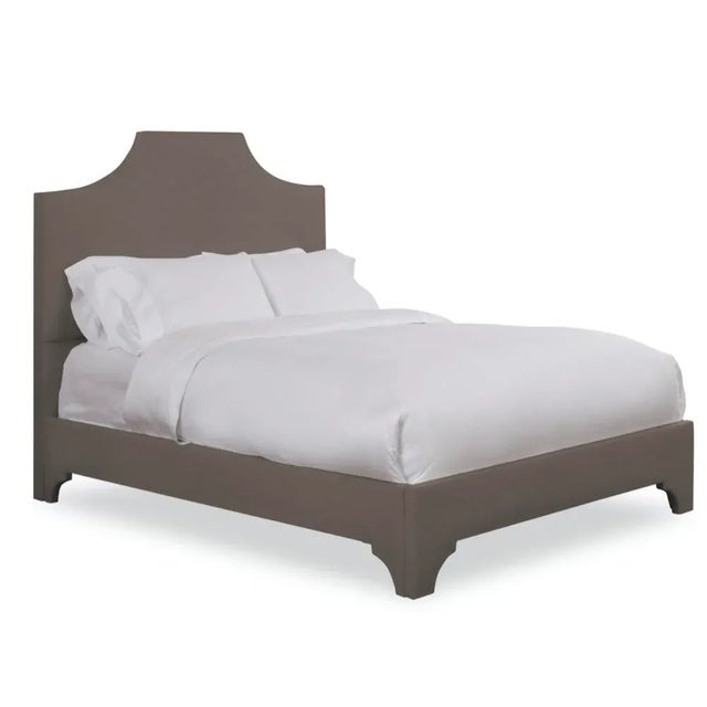 Modern Kit California King Headboard, Mushroom Velvet For Sale - Image 3 of 5