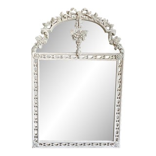 Italian Hand Painted Rococo Carved Wood Mirror For Sale