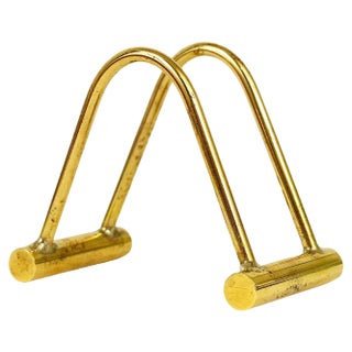 Mid-Century Polished Brass Card Holder attributed to Carl Auböck, Austria, 1950s For Sale