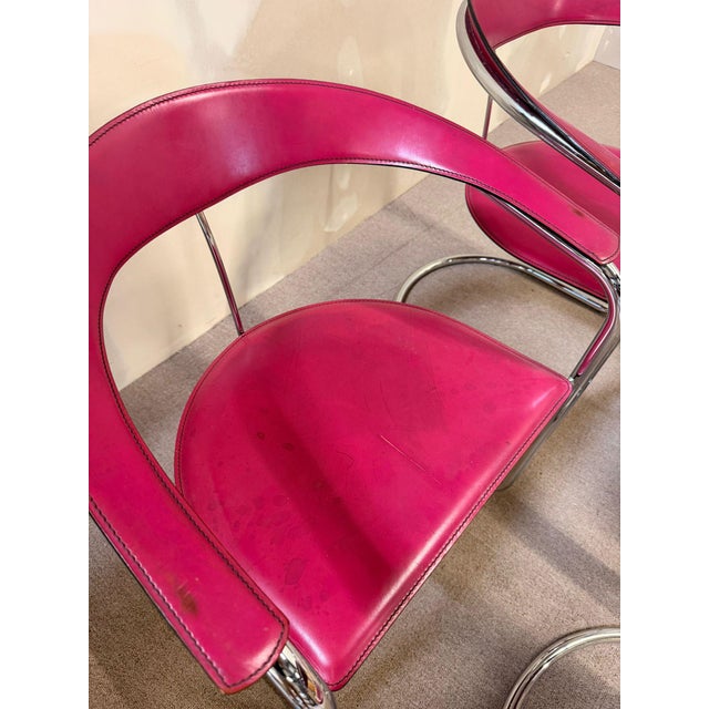 Canasta Cantilever Chairs in Pink, 1980s, Set of 4 For Sale - Image 15 of 16