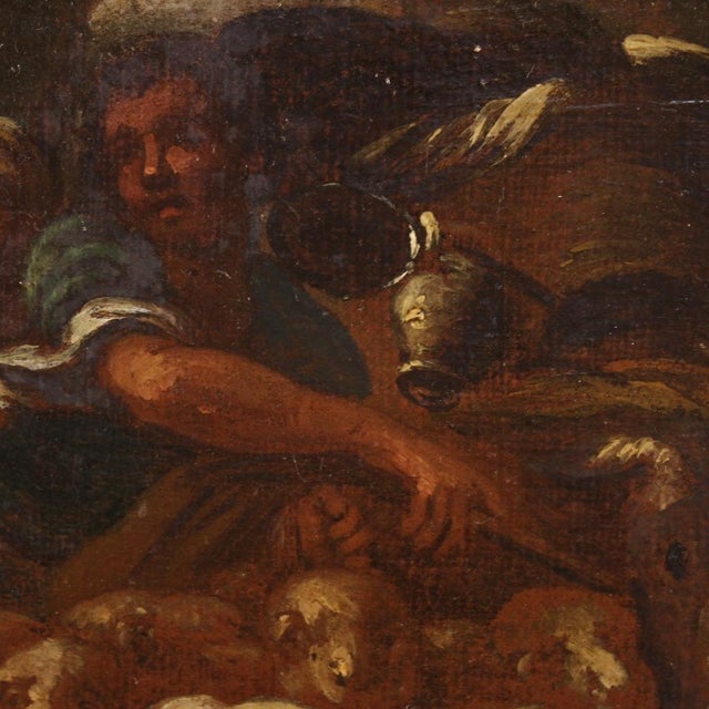 Italian Artist, Landscape with Pastoral Scene, 1720, Oil on Canvas, Framed For Sale - Image 9 of 15