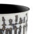 Large aztec white and black worn finish on planter. 11.3h x 10w x 10d