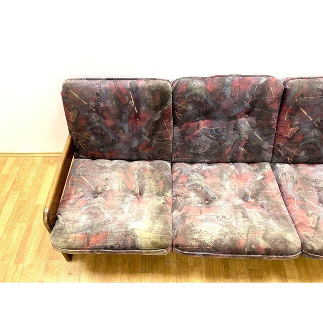 Mid-Century Modern Vintage Sofa in Wooden Frame, 1970s For Sale - Image 3 of 9