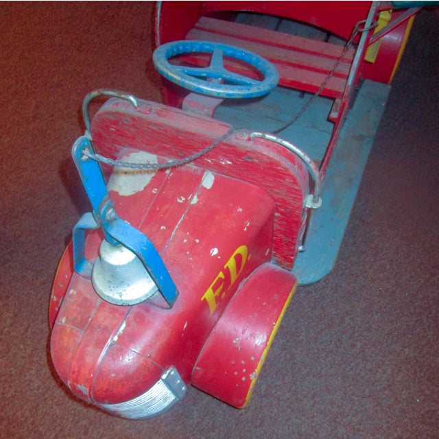 1930s 1940s Coney Island Amusement Park Kiddie Car Fire Engine in Original Condition For Sale - Image 5 of 9