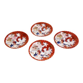 1920s - 1930s Vintage Kutani Style Ornate Japanese Geisha Girl Porcelain Plates – Set of 4 For Sale