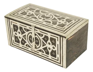 African Tuareg Silver and Ebony Wood Jewelry Box 1950s