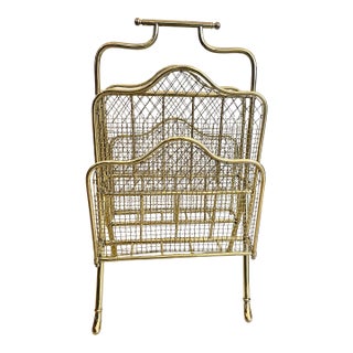 Neoclassical Brass Magazine Rack French, Maison Jansen, Rare C.1920s For Sale