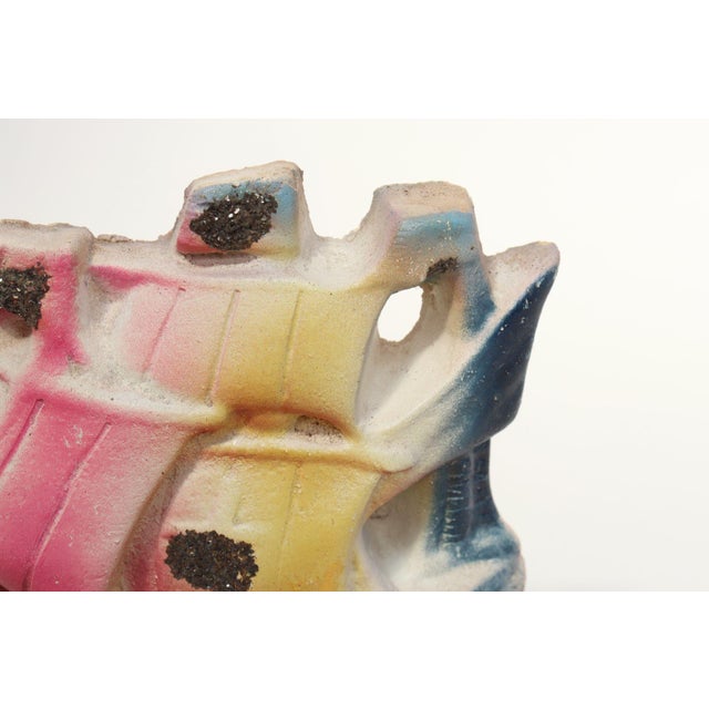 Pink Vintage Painted Chalkware Carnival Chalk Clipper Ship Sculpture / Figurine For Sale - Image 8 of 11