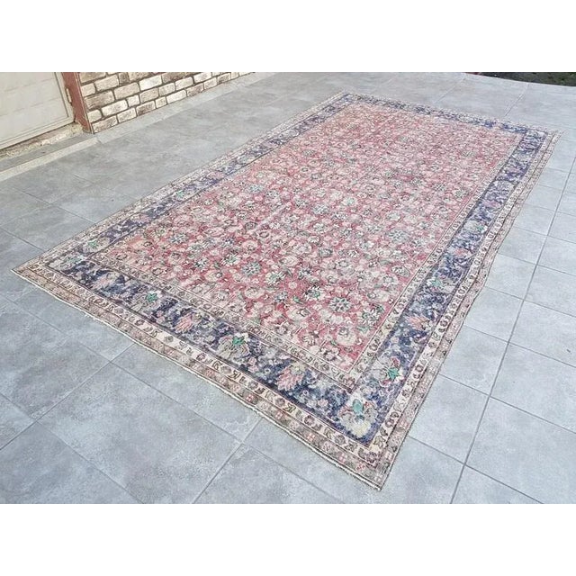 1960s Vintage Anatolian Floral Carpet For Sale - Image 6 of 10