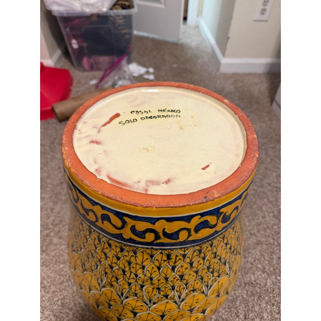 1970s Casal Mexican Hand Painted Folk Art Pottery Floor Planter Jar 19” For Sale In Atlanta - Image 6 of 6