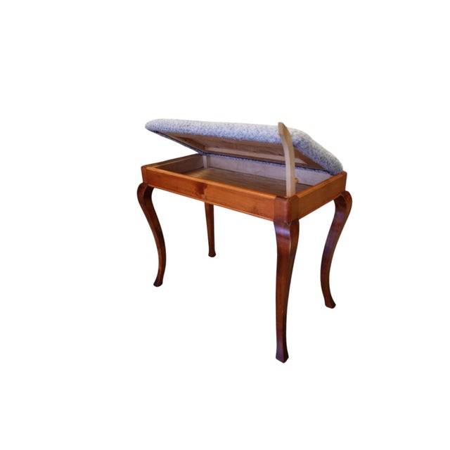 The rectangular seat has softly rounded corners and has been given new, highly resilient upholstery (Newly Upholstered in...