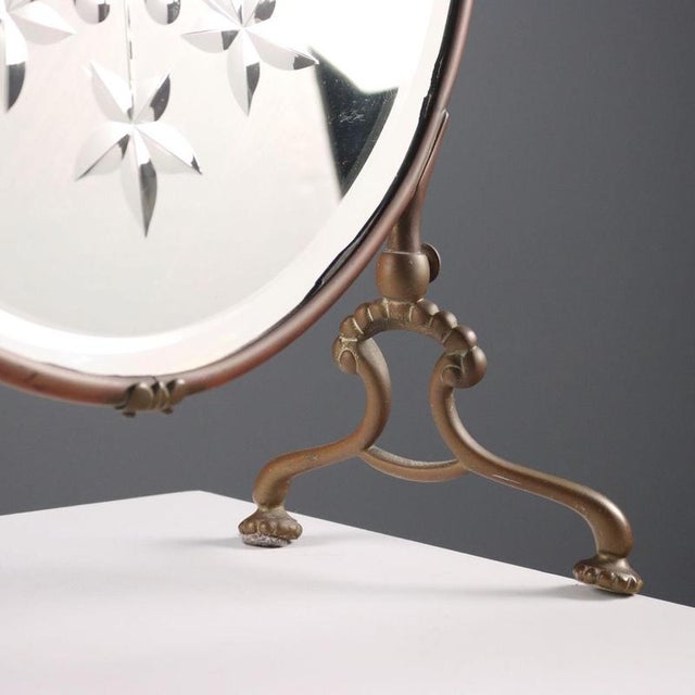 White Table Mirror in Bronze and Glass For Sale - Image 8 of 11