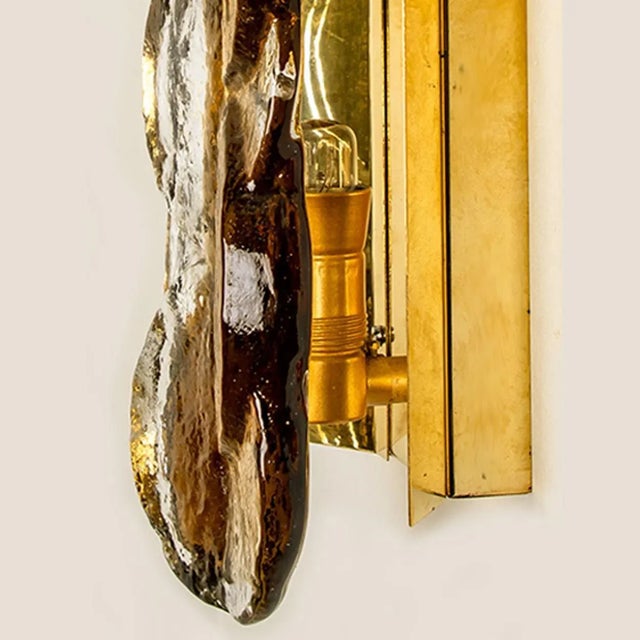 Citrus Swirl Smoked Glass Wall Lights from J.T. Kalmar, 1969 For Sale - Image 6 of 10