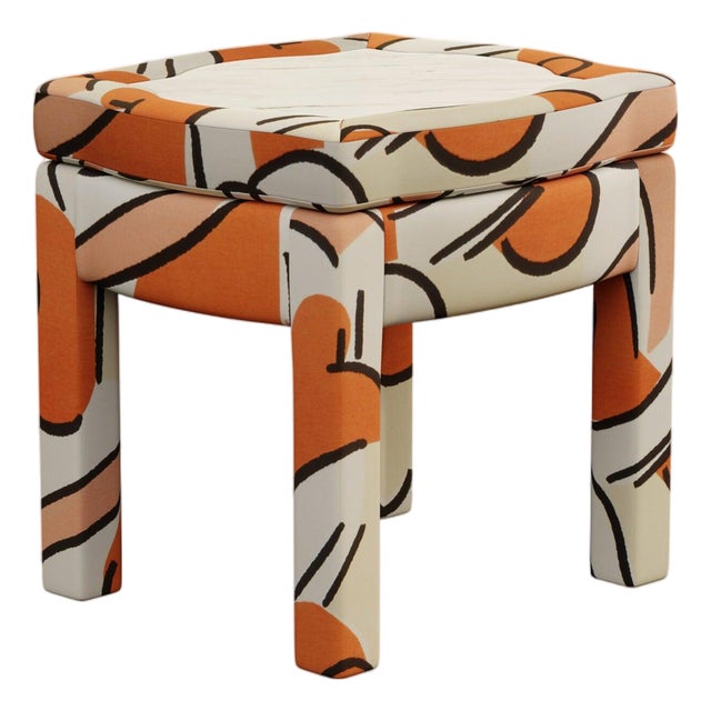 Tangerine Piero Ottoman by Ceraudo For Sale