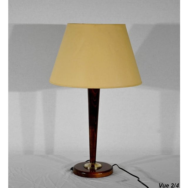 Mahogany and Brass Table Lamp in the style Mazda, 1950s For Sale - Image 12 of 18