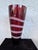 1970s Vintage Polish Cranberry Red Art Glass Vase With Frosted Bands, Mid-Century Modern For Sale - Image 5 of 9