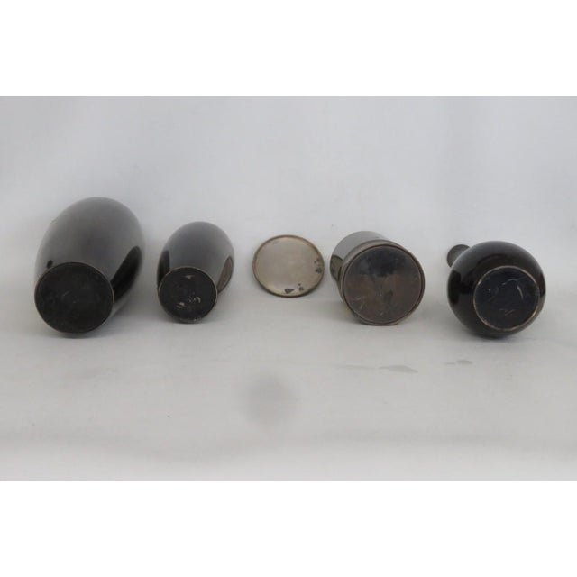 Japanese Mixed Metal Vessels Set of 4 Chokin Style Decorative Containers 5038b For Sale - Image 16 of 18