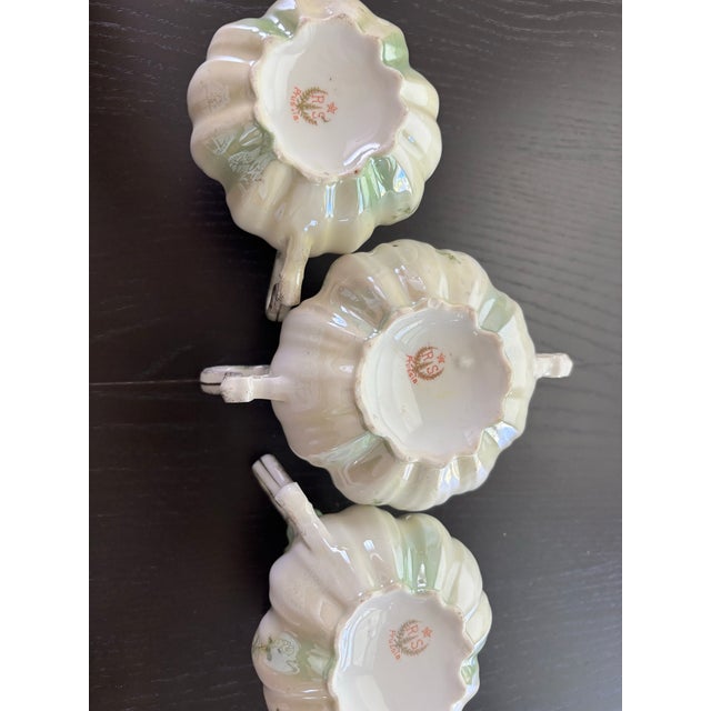 Victorian Antique Rs Prussia Porcelain Creamer and Lidded Sugar Bowl Set - Set of 3 For Sale - Image 3 of 8