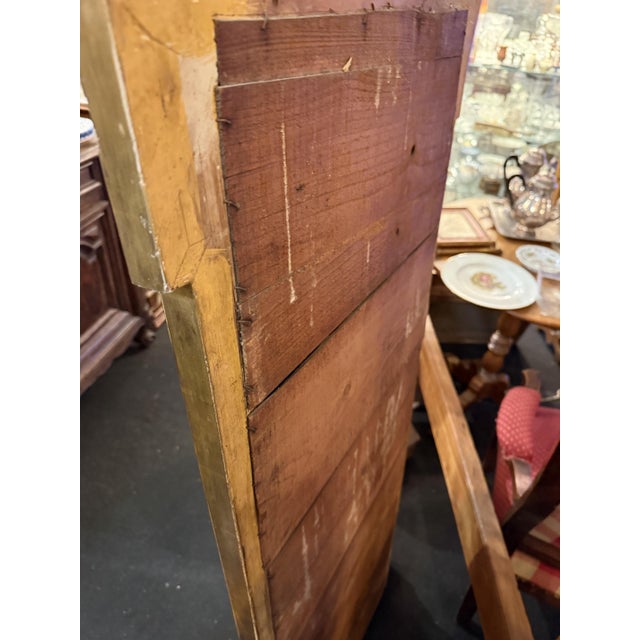 Louis XVI Style Mirror with Beveled Glass and Floral Decoration For Sale - Image 5 of 6