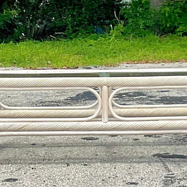 Vintage Coastal Cerused Pencil Reed Coffee Table For Sale - Image 11 of 14