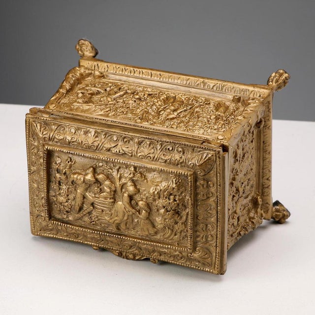 Gold Gilded Bronze Casket Box For Sale - Image 8 of 10