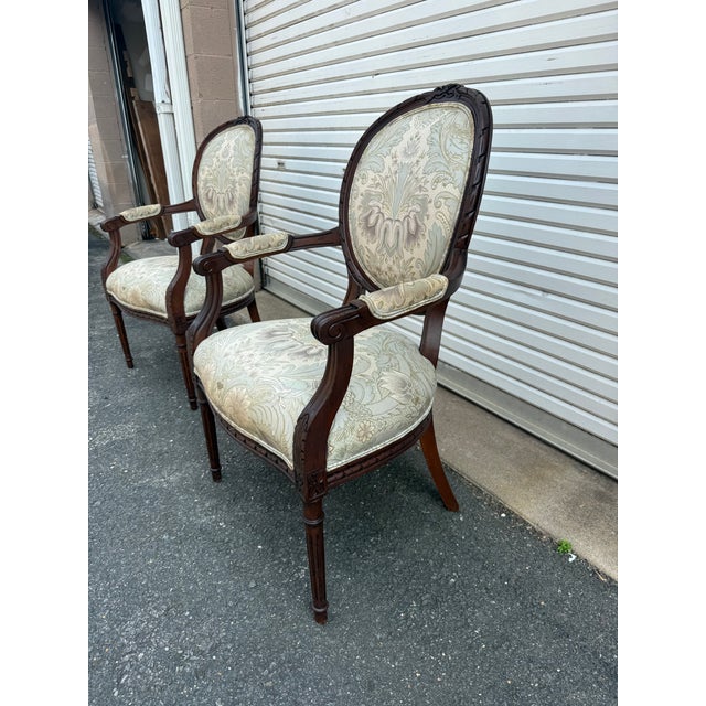 Early 21st Century Henredo Schoonbeck Colllection Pair Louis XV Style Carved Armchairs For Sale - Image 5 of 18