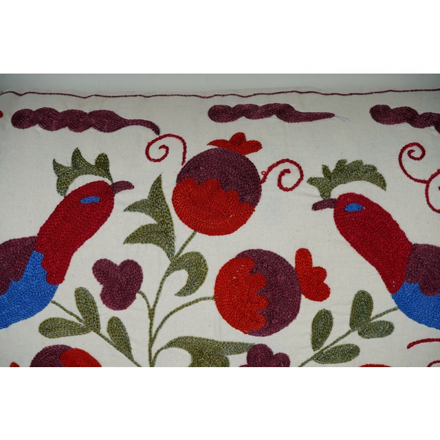 Bird Suzani Cushion Cover For Sale - Image 4 of 5