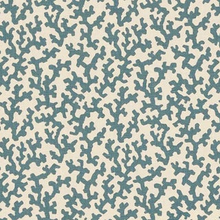 Sample- Schumacher X Veere Grenney Folly Fabric in Peacock Blue For Sale