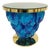 Italian Delicatezza Gold Blue Murano Glass Leaves Table by Fabio LTD For Sale