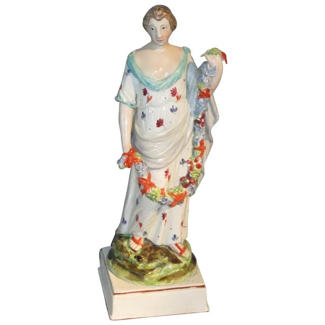 Ceramic Large Antique 19th Century Enoch Wood English Staffordshire Pearlware Figure of Flora C. 1820 For Sale - Image 7 of 7