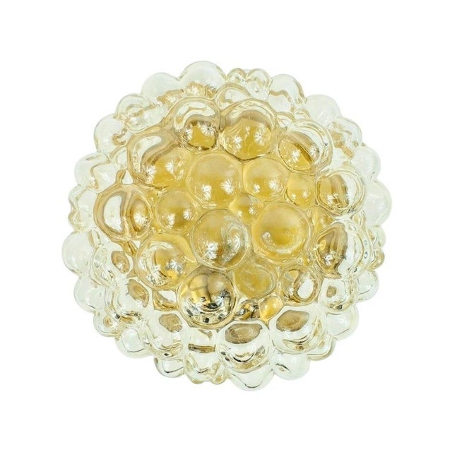 Large Mid-Century Modern Amber Bubble Glass Ceiling Light by Helena Tynell for Limburg, Germany, 1960s For Sale - Image 10 of 10