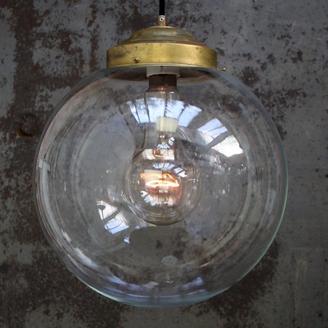 Clear glass globe with Brass 2 meter black cotton flex Brass top E27 / E26 Up to 250V (Europe/UK Standard).The wiring of...