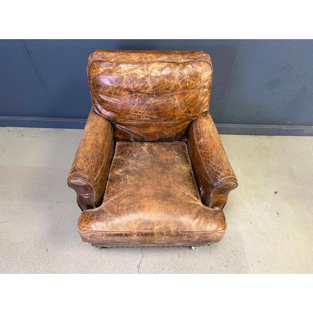 Mid-Century Modern Leather Club Chair, 1950s For Sale - Image 4 of 14