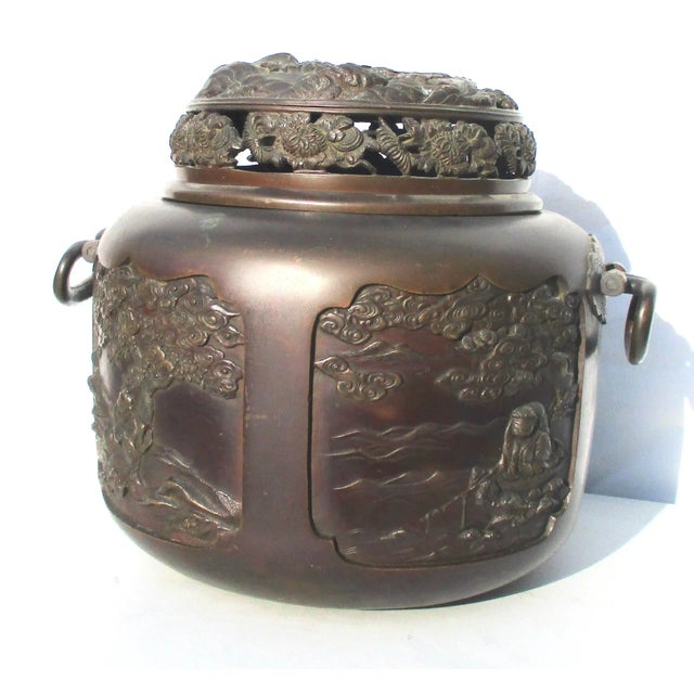 Japanese Meiji Bronze Habachi Large Volume For Sale - Image 12 of 12
