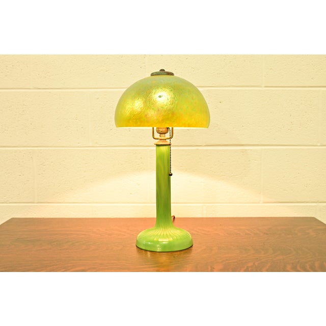Louis Comfort Tiffany Favrile Art Glass Table Lamp or Desk Lamp, Circa 1910 For Sale - Image 14 of 16