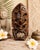 A wonderfully dimensional vintage Balinese wood carving combining a fierce open-mouthed demon or guardian face with a...