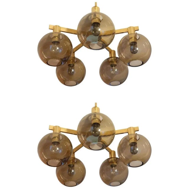 Gold Brass Ceiling Light from Hans-Agne Jakobsson, 1960s For Sale - Image 8 of 8