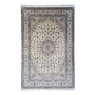 Persian Cork Wool Nain Hand-Knotted Rug For Sale