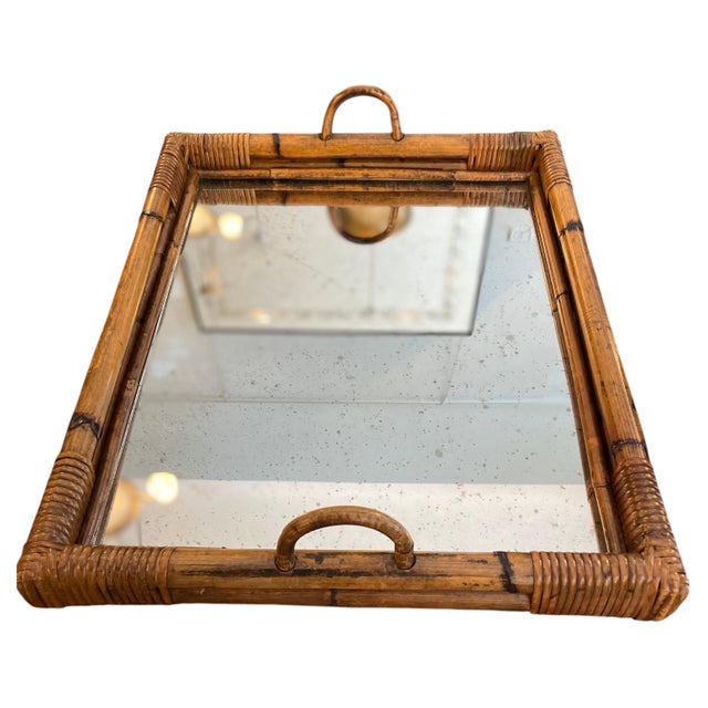 Bamboo Tray with Handles and Mirror Finish, 1970s For Sale - Image 11 of 11