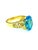 Bochic "Capri" Vintage Blue Topaz & Diamonds Retro Ring 18K Gold & Silver For Sale - Image 11 of 18