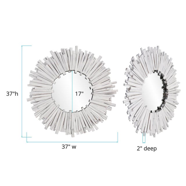 White Durango Round White Mirror For Sale - Image 8 of 9