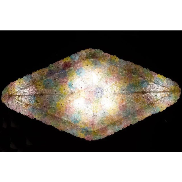 Large Venetian Multi-Colored Glass Flower Ceiling Light, 1960 For Sale - Image 11 of 13