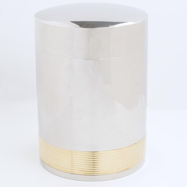 This exquisite Loewe-designed ice bucket is a rare piece crafted in Spain circa 1980. This statement-making treasure...
